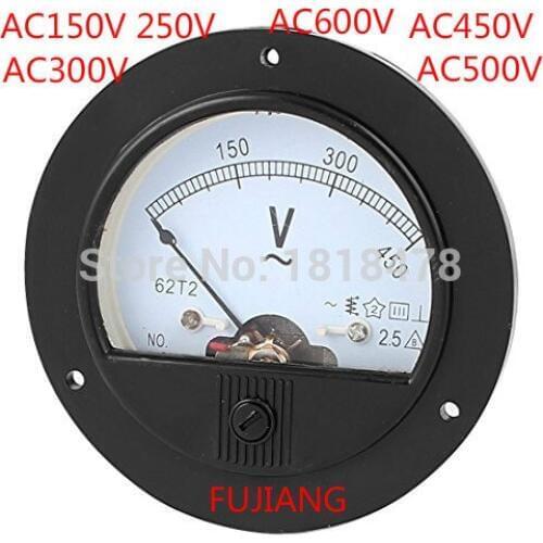 62T2 150V 300V 500V 450V AC 0-250V Analog Voltmeter Voltage Meter Measuring Gauge Class 2.5