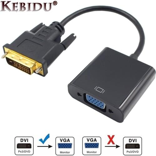 Kebidu Full HD 1080P DVI-D to VGA Adapter Converter 24+1 25Pin Male to 15Pin Female Cable for Computer PC HDTV Monitor Display