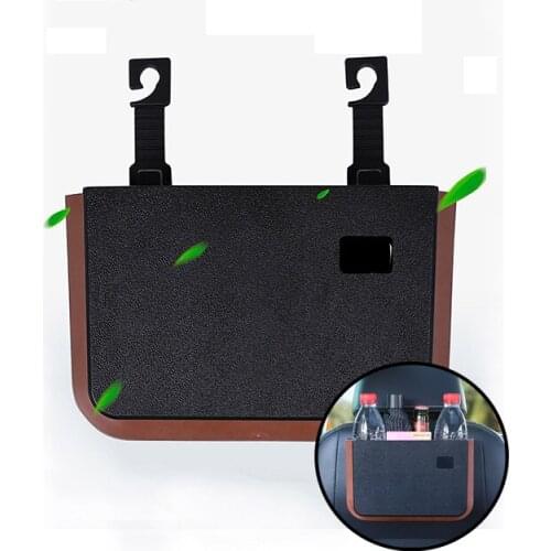 Car Trash Can Bin Hanging Car Organizer Storage Bag Car Seat Back Pocket Collapsible Table for Phone Cup Holder Car Accessories