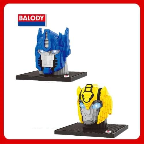 Balody 12001 Head of bee 12002 Head of OP Commander Brick Toys Famous Anime Character Robot Eye With Light Building Micro Toys