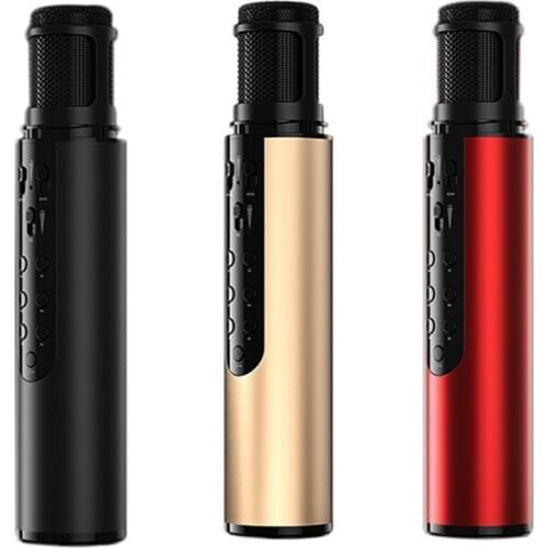 K1 Wireless Bluetooth Microphone ic Sound for Live Broadcast Singing Built-In Sound Card with Speaker Karaoke o Mic