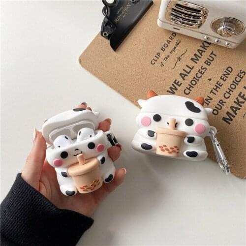 Cow cute Pattern Case for Airpods Pro 1/2 Cover Protective Phone Cases Headphones Funda Protective For Airpods Co