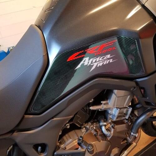 For Honda CRF1000L Africa Twin 2016-2019 2018 2017 Fiber texture Motorcycle Fuel Tank Pad Cap Decals Gas Cap Sticker