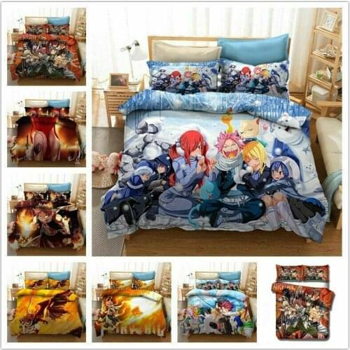 FAIRY TAIL Home Textile Pillow Case 3D Bed Linen Duvet Covers Comforter Bedding Sets Bed Set Home Decor Bedding