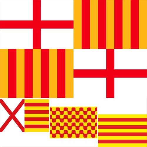 Spain Catalonia Badalona Flag 3X5FT 90X150CM 100D Polyester Terrassa 60x90cm 21x14cm Banner