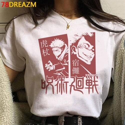 Jujutsu Kaisen Gojo Satoru Yuji Itadori male couple clothes japanese vintage harajuku kawaii clothes tshirt couple clothes