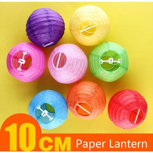 4" 10cm Round Chinese Paper Lantern Lampion Baby Shower Birthday Party Wedding Decoration Christmas Halloween Festival Supplies