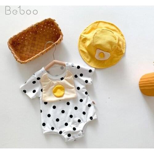 Baby Girls Bodysuit Summer New Ins Korean Style Jumpsuit Fashion Cute Pure Cotton Thin Climbing Clothing Unisex Babies Clothes