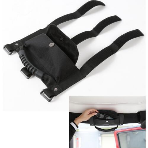 Red/Black/Blue Auto Car Roof Hand Hold Strip Roll Bar Sunglass Holder Storage Bag Pouch For Jeep Wrangler TJ CJ YJ JK 2007-2016