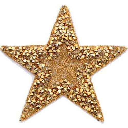 Crystal Rhinestone Star Patches DIY Motif Iron on Patches Applique For Heat Transfer Clothing Shoe Bag 8 cm
