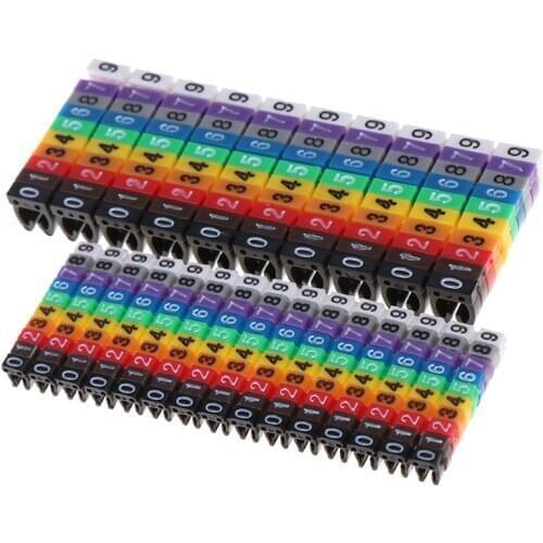 100Pcs/150Pcs Cable Markers Colourful C-Type Marker Number Tag Label For 2-3mm Wire Conspicuous And Easy To Identify