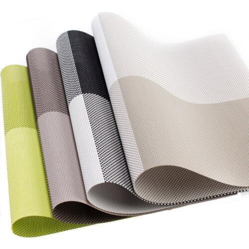 Pack of 4pcs Table Placemats PVC Table Mats Heat Insulated Pad Dinner Table Decor Rectangle Shaped Mats 45x30cm