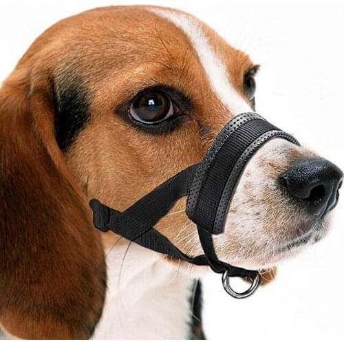 Nylon Dog Muzzle for Small Medium Large Dogs Prevent from Biting Barking and Chewing Adjustable Loop Black Muzzles Breathable