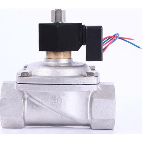 DN50 Normally Open Solenoid Valve Water Stainless Steel Solenoid Valve IP65 Fully Enclosed Coil