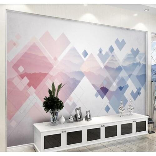 Bacall wallpaper 3d stereo photo new Chinese ink landscape geometry simple modern sofa background wall papers home decor