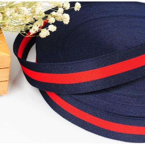 15/25/40mm 50Yards Plain Ribbon Vertical Striped Glosgrain Blue Red Blue Intercolor for Decoration Gift Wrapping DIY Holiday
