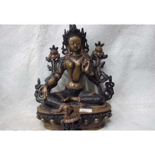 Song voge gem S0650 100% purple Copper Bronze Tibet padma Green TaRa Kwan-Yin GuanYin Goddess Buddha