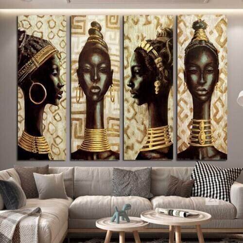 SELFLESSLY ART African Black Woman Posters And Prints Canvas Painting Wall Art Pictures For Living Room Home Decoration NO FRAME
