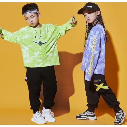 Modern Hip Hop Clothing For Girls Sweatshirt Hip Hop Pants Boys Street Dance Outfits Long Sleeve Jazz Loose Stage Wear BL5780