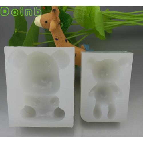 Bear Cartoon Silicone Mold Cake Decoration Clay Soap Moulds Pendant Jewellery Resin Casting Tool DIY Phone Case Decor