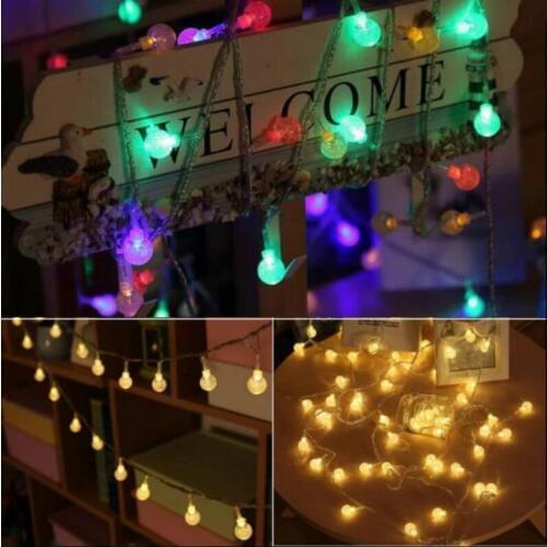32.8ft Crystal Bubble Balls 8 Modes Fairy Flash String Lights for Wedding Christmas Party Holiday waterproof outdoor indoor
