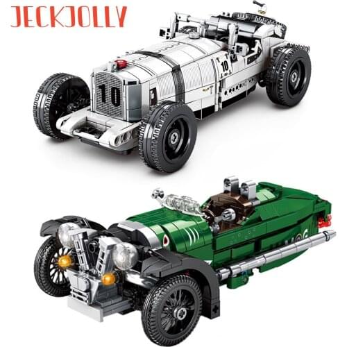 Creator Technical Pull Back Sports Racing Retro Classic Car Building Blocks Model Children Toys Boys Kids Birthday Party Gifts
