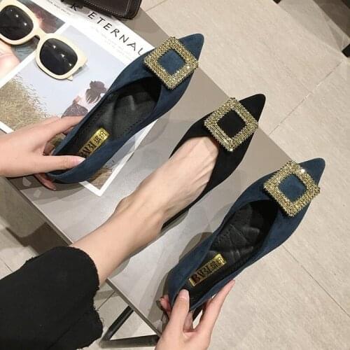 2021 New Web Celebrity Evening Wind, Pointed, Shallow Diamond, Versatile Flat Shoes Shoes Woman