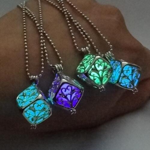 Women Pendant Luminous Necklace 3 color dice Jewelry Accessories Ornaments Necklaces Women Gifts 2020 fashion