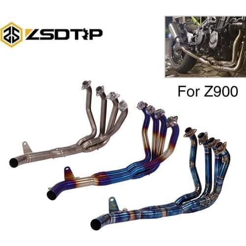 ZSDTRP Motorcycle Modified Muffler Pipe Exhaust Front Header Pipe Tube Full System For Kawasaki Z900 2017 2018 2019 2020