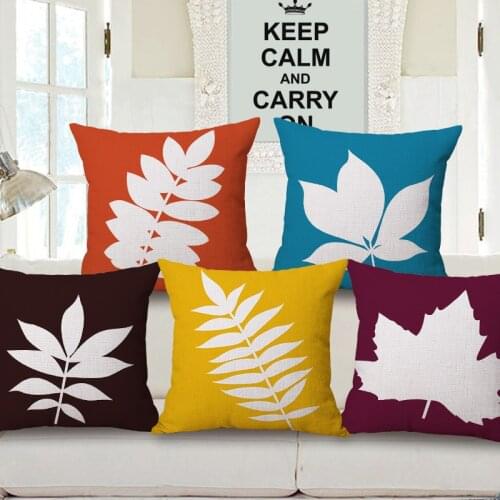 ZXZXOON Decorative Throw Pillow Case Cover Square Leaves Maple Leaf Polyester Cushion Cover For Sofa Shop Almofadas