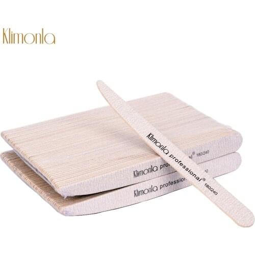 100Pcs/lot Wooden Professional Nail Files 100/180/240 Knife shape Sanding Buffer Double Sided Manicure UV Gel Polish Nail Tools