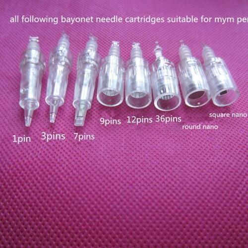 100pcs/lot bayonet port micro needles cartridge for auto derma tool replacement micro nano needle tips for auto derma pen