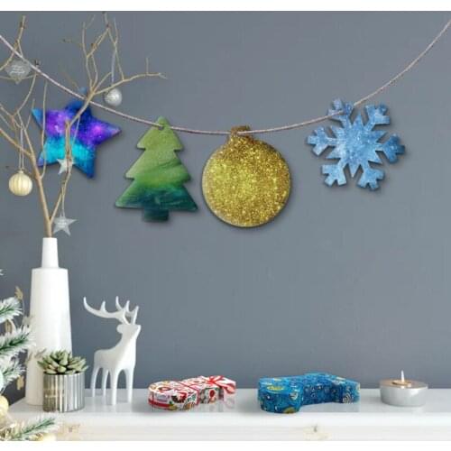 13MC Christmas Snowflake Snowman Epoxy Resin Mold Pendants Ornaments Silicone Mould DIY Crafts Home Decorations Jewelry Casting