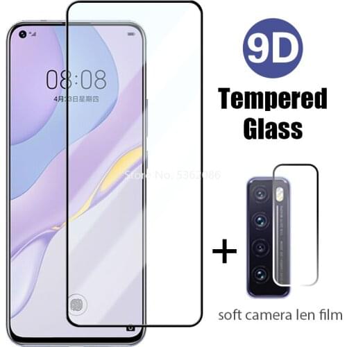 2 IN 1 Black Phone Glass for Huawei Mate 20 Lite Glass Screen Protector Protective Glass for Huawei P Smart 2019 Z S Mate 30 10