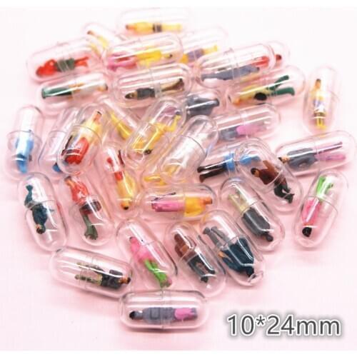 20pcs Mix Random Funny Handmade Cute Capsules Colorful Humanoid Inside DIY Earring Funny Craft Gift Making