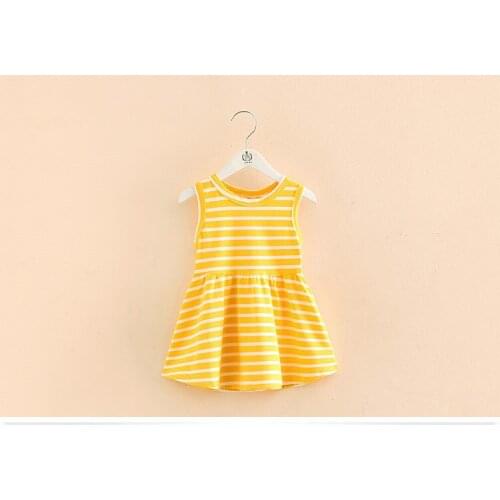 2021 Summer Girls Dresses Children Clothes Baby Girls Flower Dress Kids Striped Dress Baby Girls Dress Girls Outwear M19