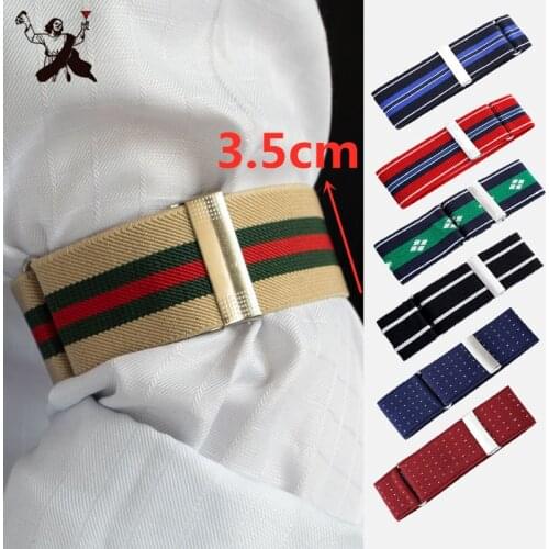 3.5cm Elasticated Unisex Armband Sleeve Garter Adjustable Gift Shirt Sleeve Holders Cufflink Business Wedding Groom Accessory