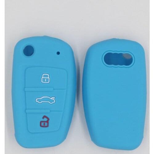 4PC Silicone Car Key Cover Case Holder for Audi A3 8v 8p A4 B7 A6 C6 A-6 2004 2009 for For AudiKeychain Accessories