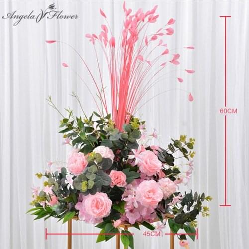 45 cm Peacock leaf peony hydrangea artificial flower ball bouquet dedor wedding party backdrop road guide table centerpiece 1pc