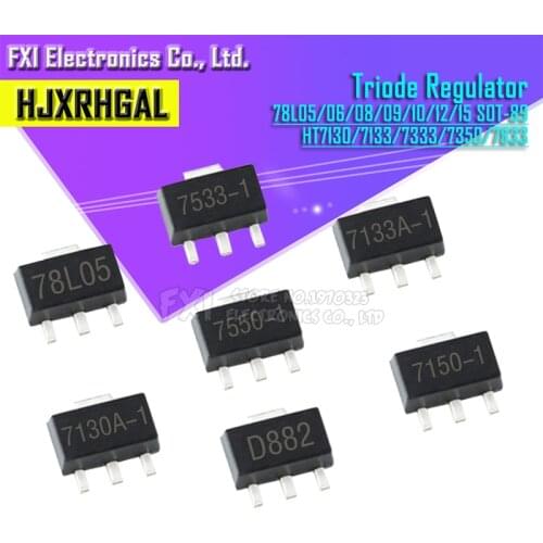 20PCS 78L05 78L06 Triode Regulator Transistor 78L08 78L09 78L10 78L12 78L15 79L05 HT7130 HT7133 HT7333 HT7350 HT7833 SOT89