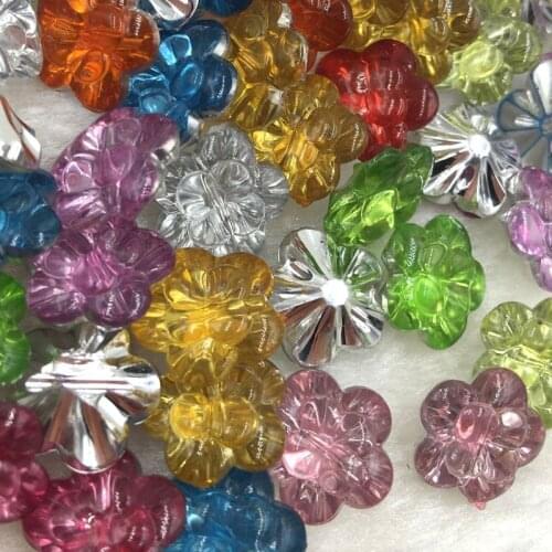 50pcs Mix Flowers Plastic Buttons Sewing Accessories 14mm PH130