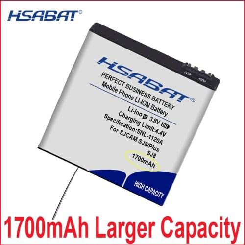 HSABAT 0 Cycle 1700mAh Battery for SJCAM SJ8 PRO for SJ Cam SJ8 Plus Action Camera for SJ8 Air Replacement Accumulator