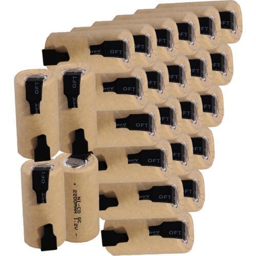 25 pcs SC battery 1.2V batteries for power tools 2200mah nicd 4.25cm*2.2cm color random