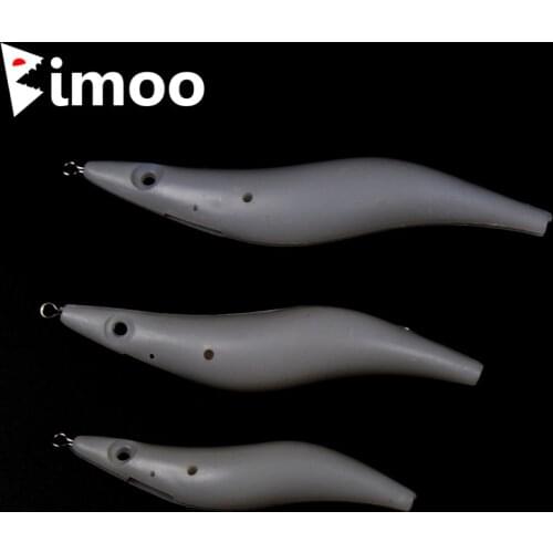 Bimoo 20pcs Squid Jig Blanks Squid Lure Shrimp DIY Body White Glow in Darkness Fluorescent #2.5 #3.0 #3.5
