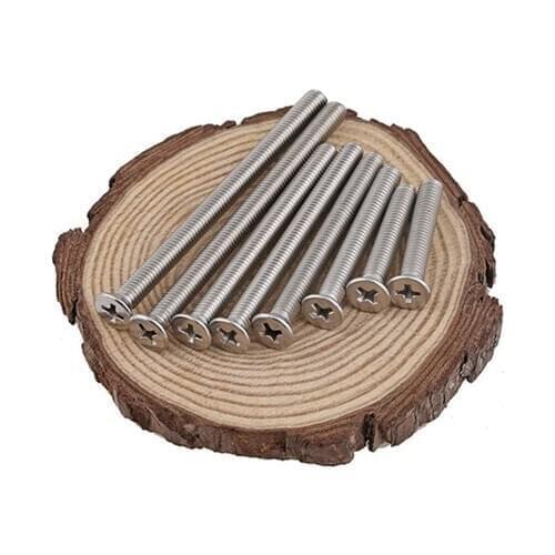 100Pcs M3*55/60mm Flat Head Flat Tail Stainless Steel Screws Bolts