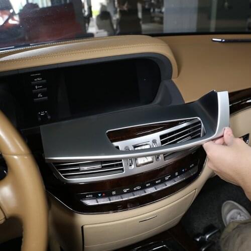 For Mercedes Benz S Class w221 2008-12 ABS Car Center console dashboard under surface decoration panel Stickers Car Accessories