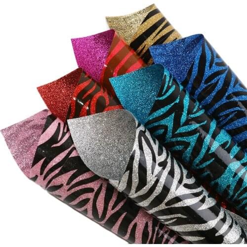 David accessories 7pcs/set 20*33cm Double-sided Glitter Faux Synthetic Leather Fabric Set Bow DIY handmade materials,1Yc10871