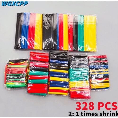 328 PCS,Set Polyolefin Shrinking Assorted Heat Shrink Tube Wire Cable Lnsulated Sleeving Tubing Set 2:1 Waterproof Pipe Sleeve