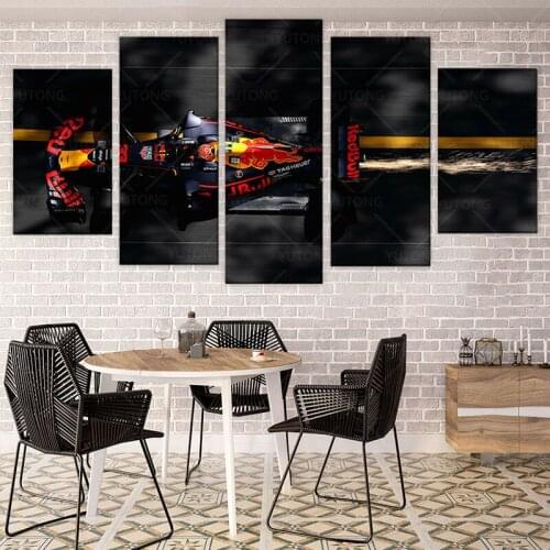 Formula car F1 5 Piece Canvas Home Decor Wall Art Decor 5 panel HD Print Pictures poster No Framed Paintings