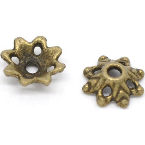 DoreenBeads 150 Bronze Tone Flower Bead Caps Findings 8x3mm (B14479), yiwu